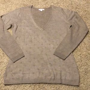 Excellent Condition Tan lightweight sweater w/gold